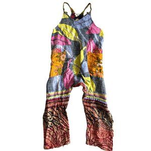 Jaded Gypsy Women's Sz Free Size Patchwork Boho Kantha Overalls Jumpsuit